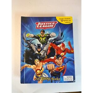 DC Justice League My Busy Books Storybook 12 Figurines and Playmat Set Phidal